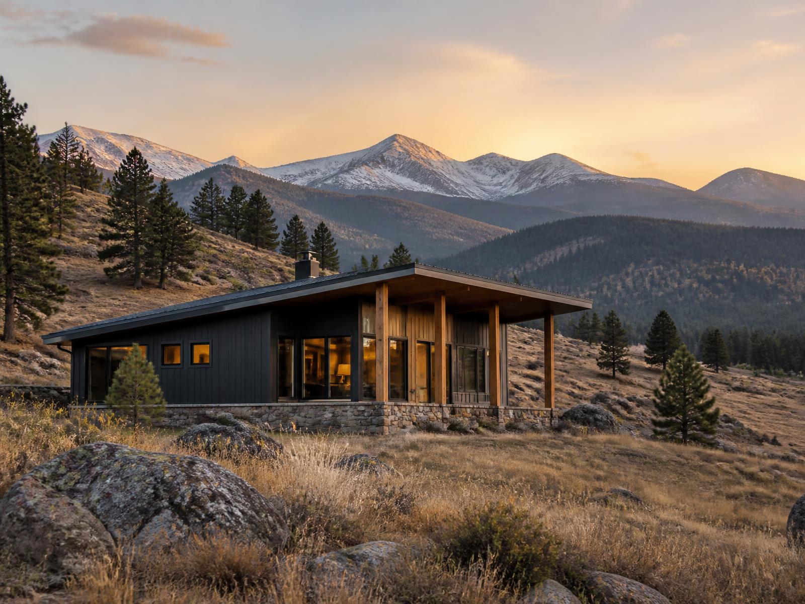 Colorado mountain property at golden hour